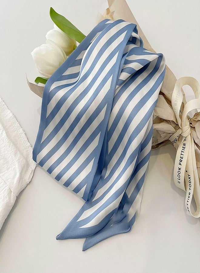 NIDMIDO 4 Pcs Purse Scarf for Bags Skinny Twill Hair Scarves Narrow Neck Scarf Band Women Fashion Accessories Bag Charms (Blue) - Image 2